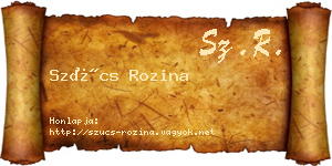 Szűcs Rozina névjegykártya