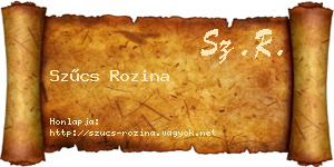 Szűcs Rozina névjegykártya